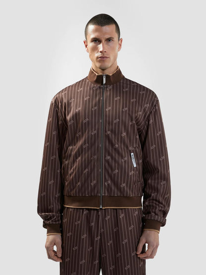 Felpa GCDS fullzip in acetato con logo all-over uomo