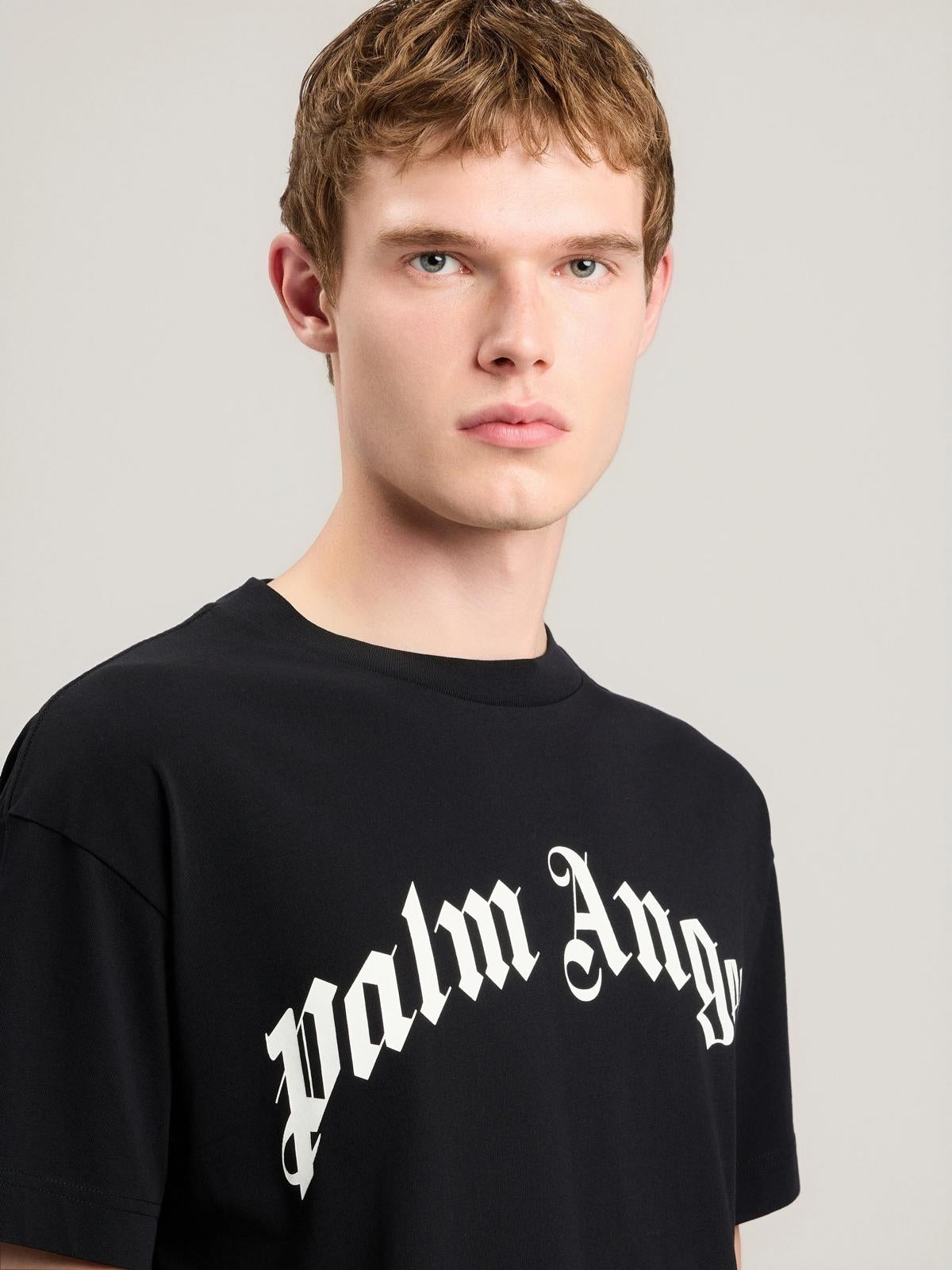 T-Shirt Palm Angels "Curved Logo Regular" uomo