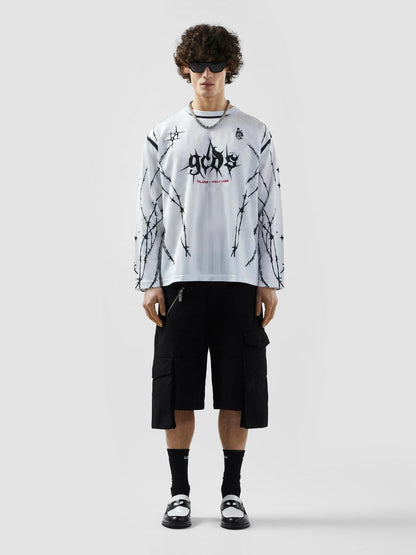 Maglia GCDS a maniche lunghe "Logo Spikes" uomo