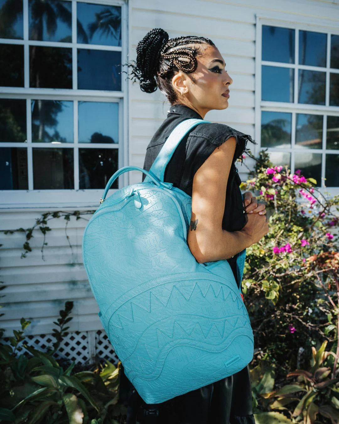 Zaino Sprayground acqua Embossed graffiti  backpack