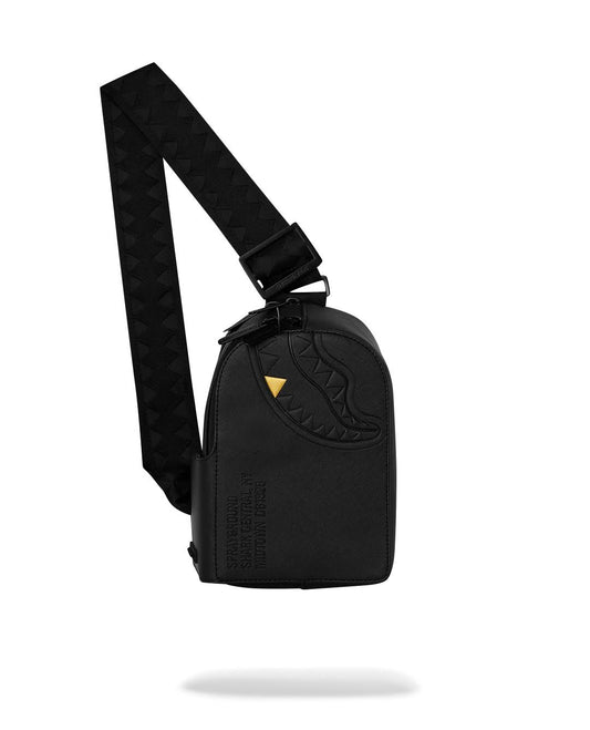 Tracolla Sprayground nero BLACKED OUT EMBOSSED GOLD TOOTH BACKPACK SLING