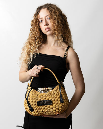 Borsa Just Cavalli in paglia con tracolla donna