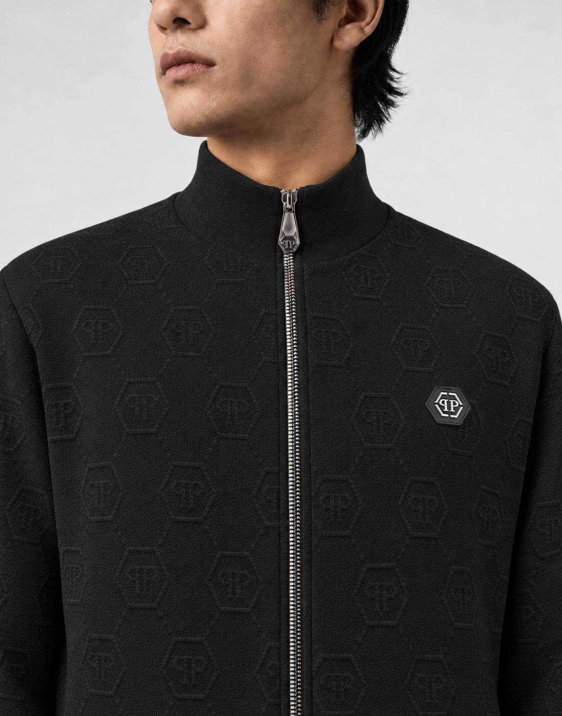 Felpa Philipp Plein Jacquard Monogram con patch logo