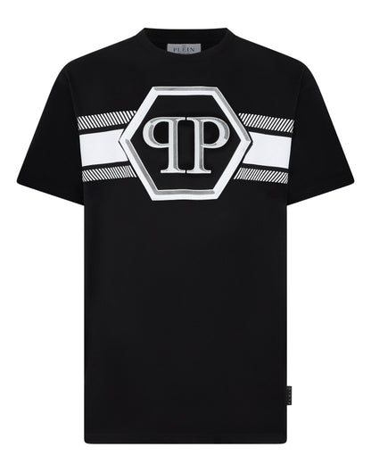 T-Shirt Philipp Plein Hexagon line con logo stampato uomo