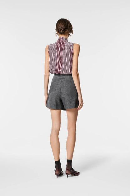 Shorts Nenette ricamato in misto lana donna