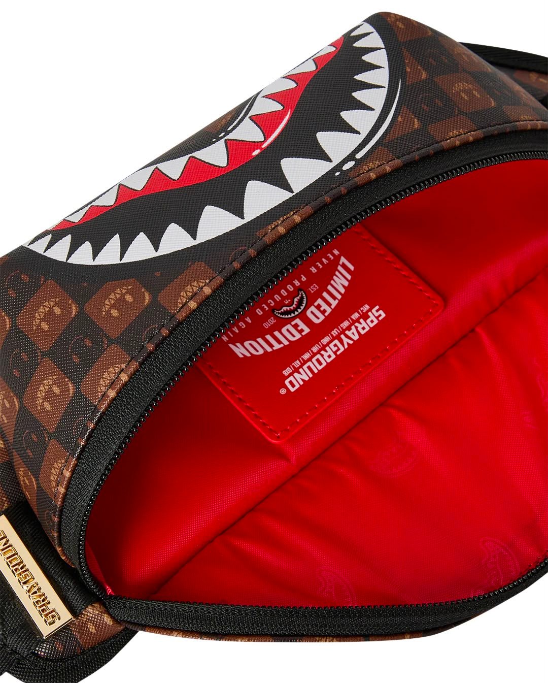 Marsupio Sprayground marrone SHARKS IN PARIS WTF BUBBLE BROWN CHECK CROSSBODY 