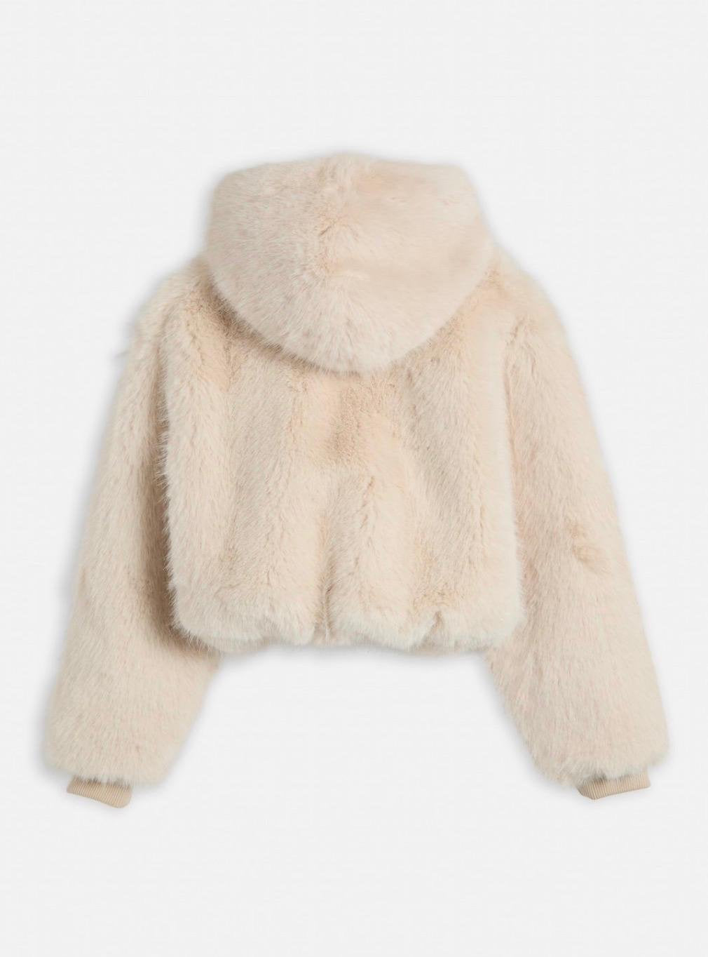 Eco pelliccia Juicy Couture con cappuccio e pompon