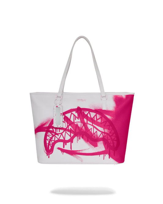 Borsa Sprayground bianco pink vandal tote
