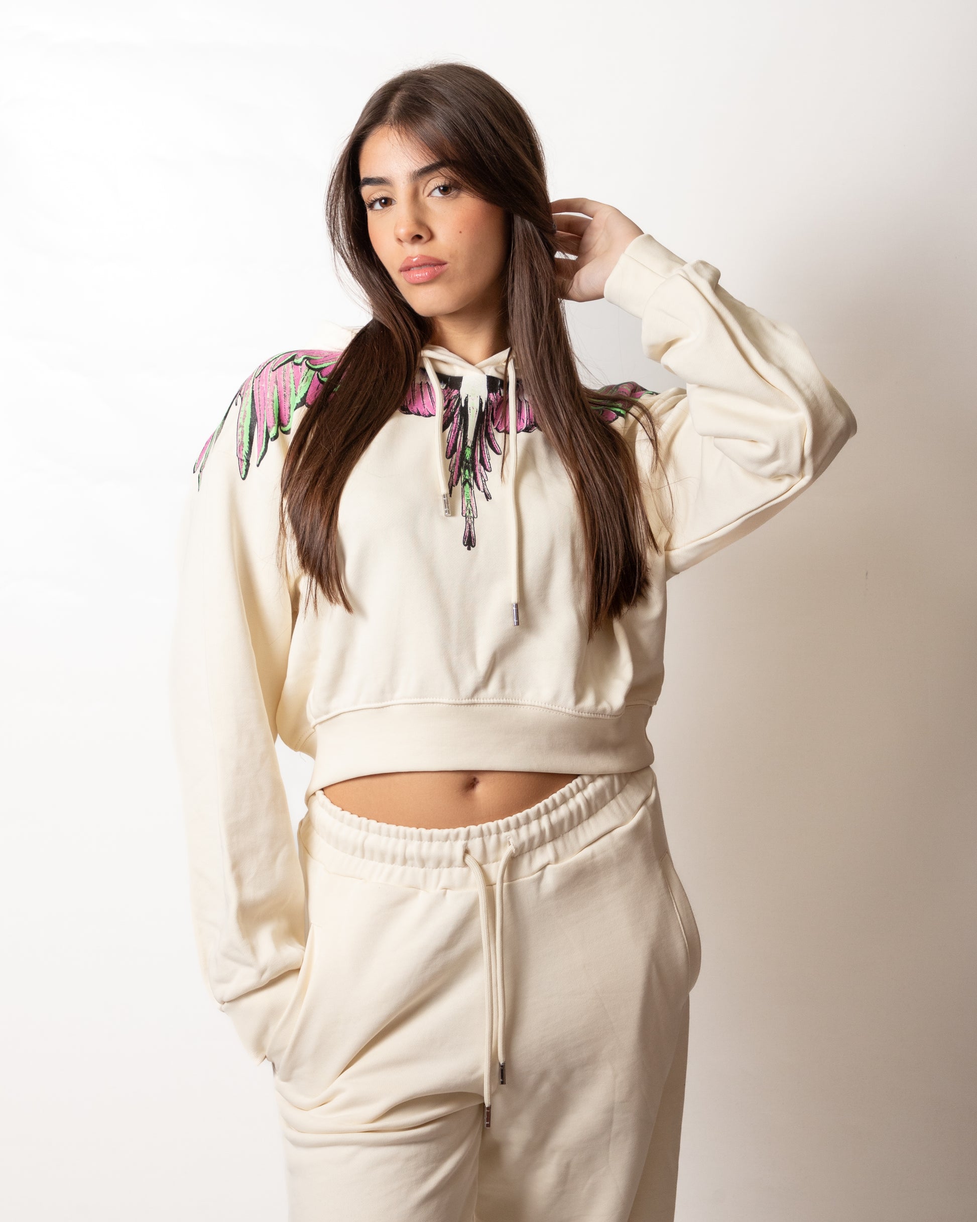 Felpa Marcelo Burlon con cappuccio "Logo Wings" donna