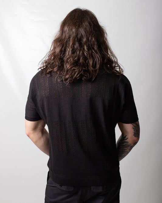 T-Shirt Gaelle girocollo in maglia traforata uomo