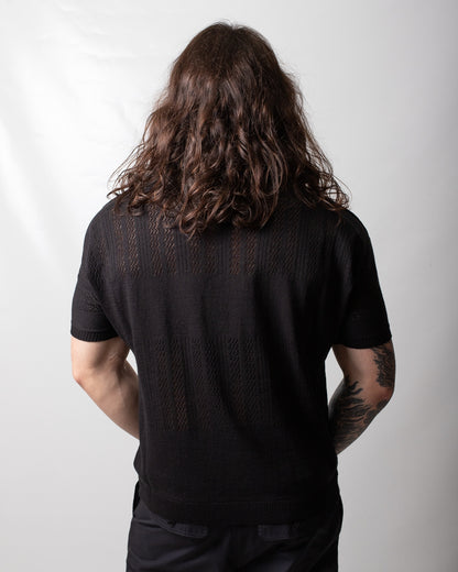T-Shirt Gaelle girocollo in maglia traforata uomo