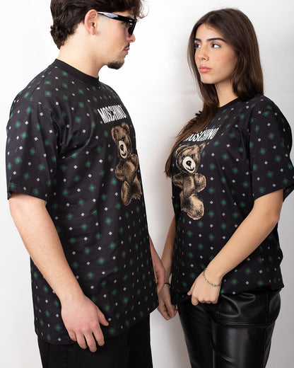 T-Shirt Moschino girocollo con stampa Teddy 
