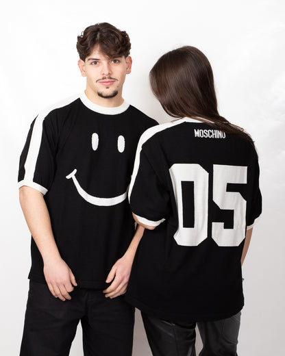 T-Shirt Moschino in lana "Smiley Movement" 