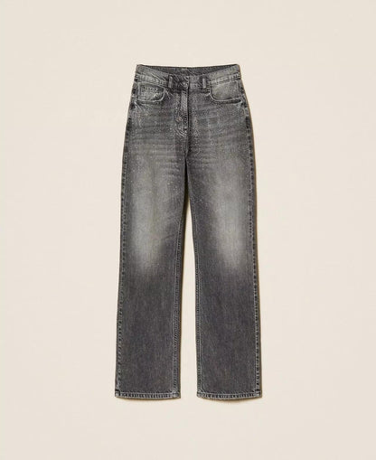 Jeans Twinset Actitude straight con strass donna