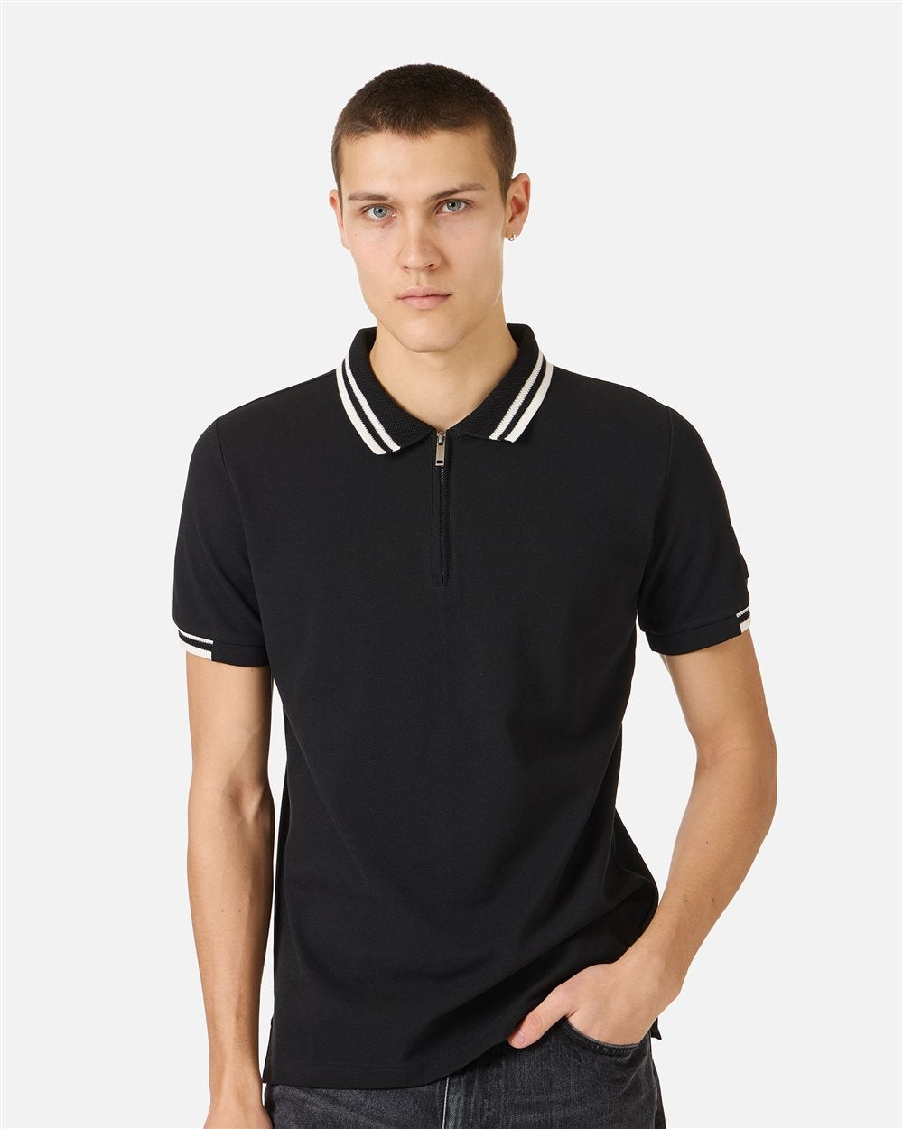 Polo Iceberg mezza zip con colletto a contrasto