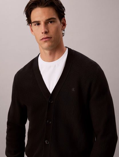 Cardigan Calvin Klein in cotone texturizzato uomo