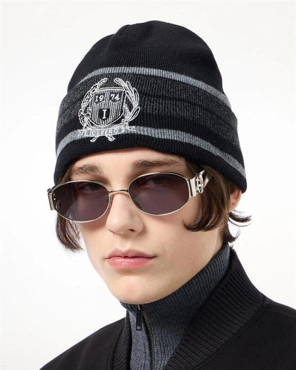 Cappello Iceberg in lana con risvolto e logo ricamato