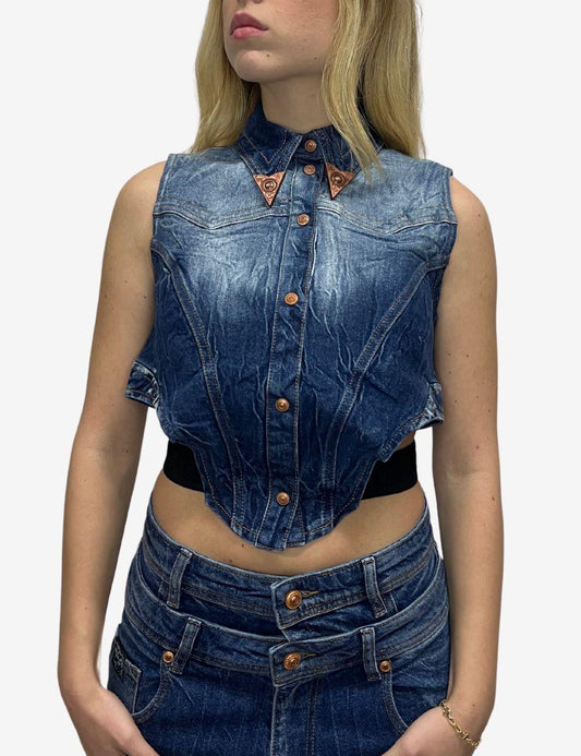 Top Versace Jeans Couture in denim donna