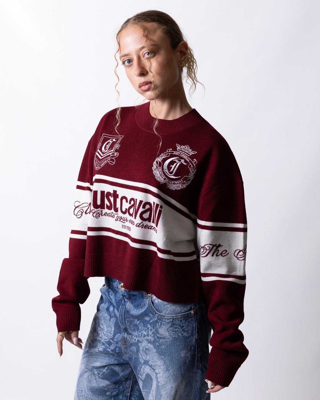 Maglia Just Cavalli "Blend Jacquard Logo" donna