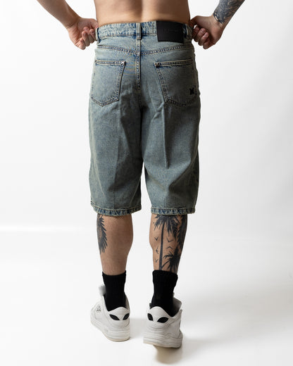 Bermuda Richmond X logato in jeans uomo