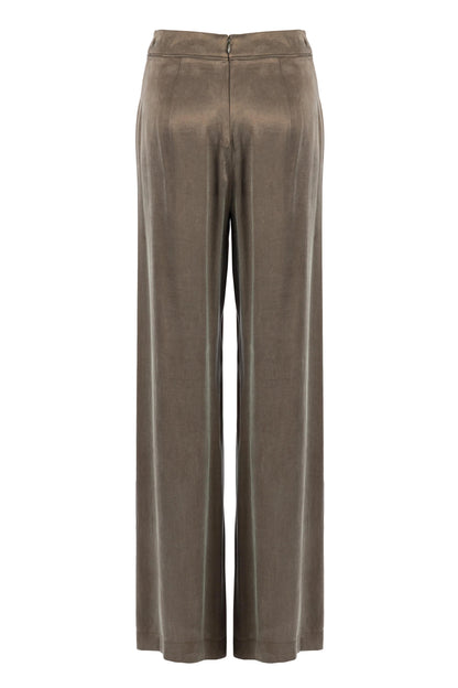 Pantalone Nenette in tencel a gamba larga donna