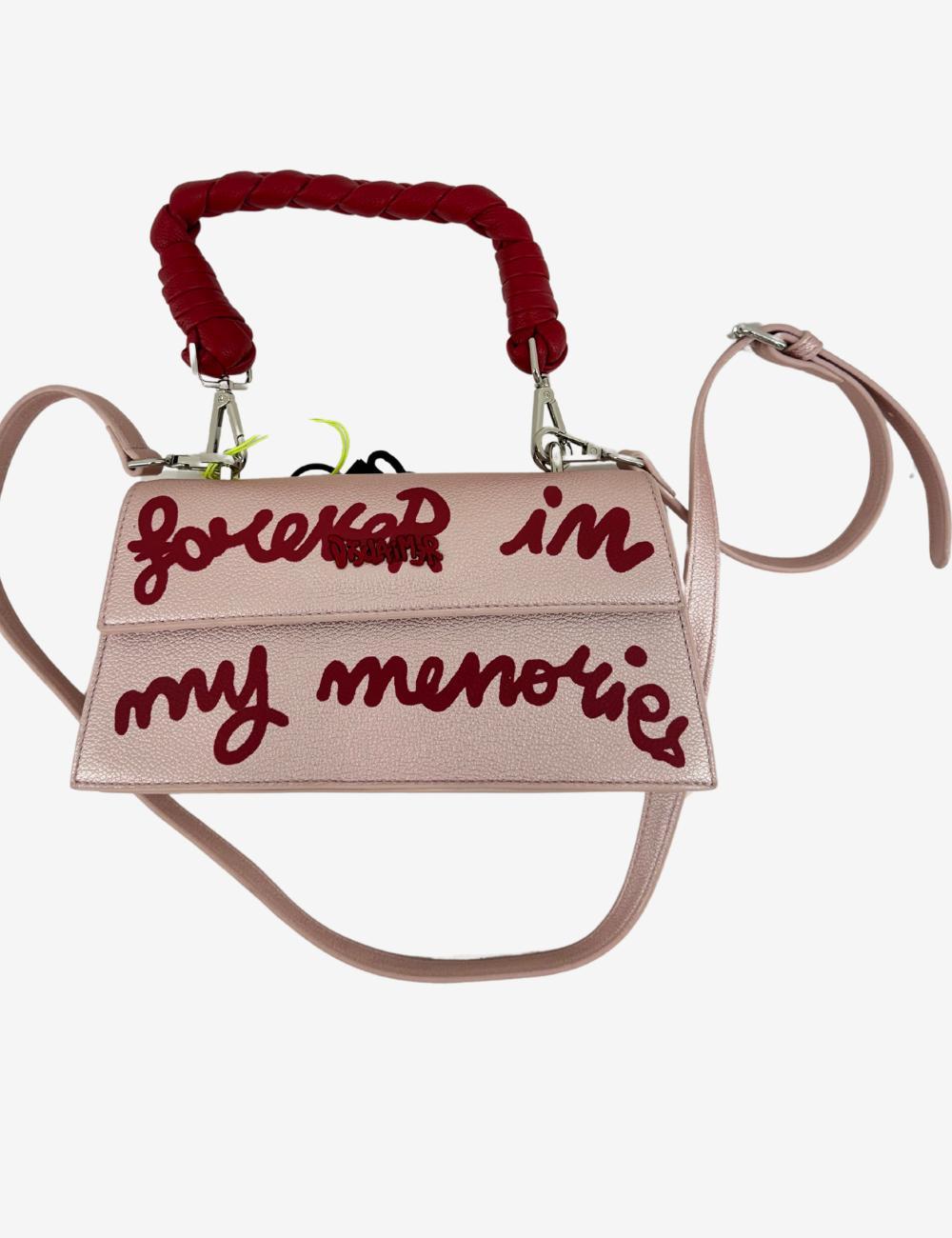 Borsa Disclaimer con manico intrecciato e slogan stampato donna
