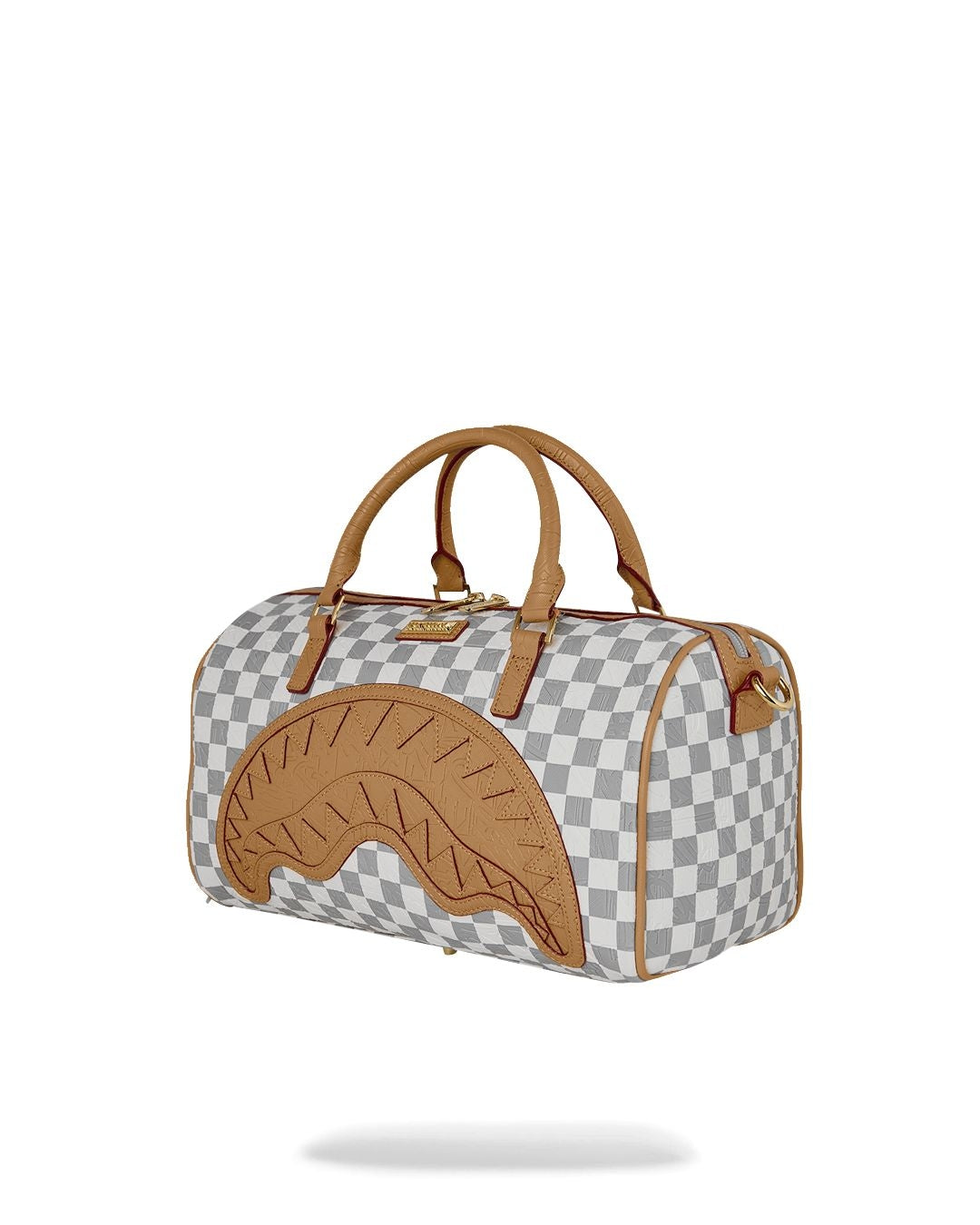 Borsa Sprayground bianco EMBOSSED CREAM CHECK MINI DUFFLE