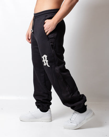 Pantalone John Richmond in felpa con ricamo e dettagli jacquard uomo