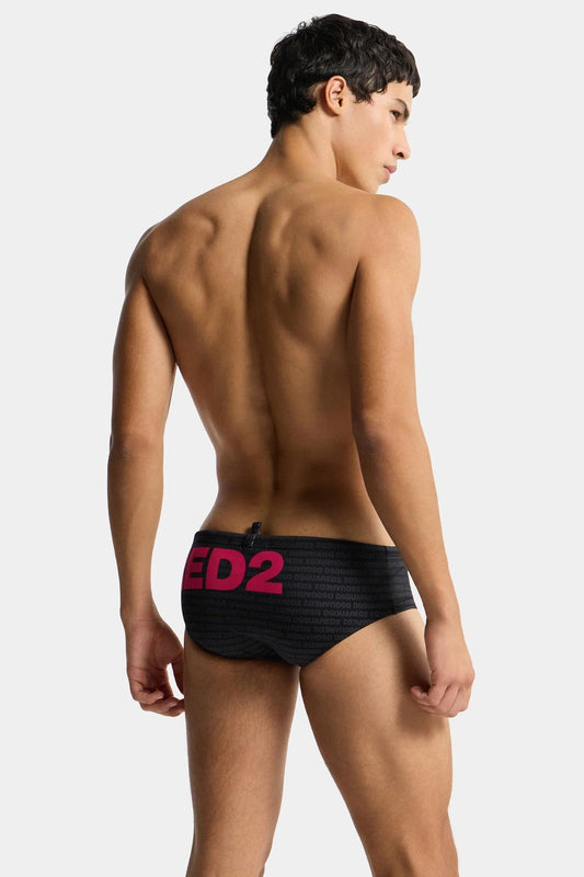 Slip mare Dsquared2 con stampa logata all-over uomo