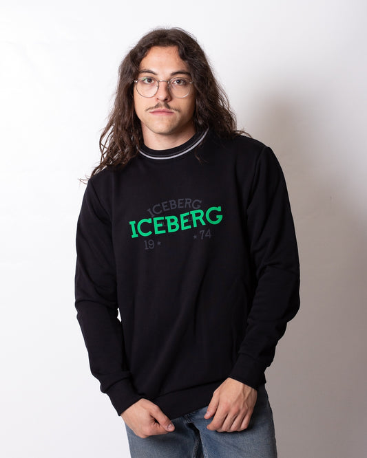 Felpa Iceberg girocollo stampata uomo