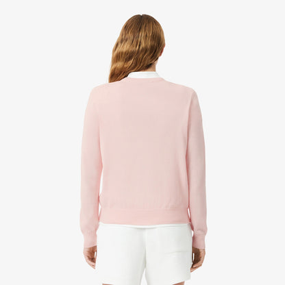 Maglia Lacoste girocollo con logo tonal donna