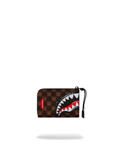 Portafoglio Sprayground marrone SHARKS IN PARIS WTF BUBBLE BROWN CHECK WALLET 