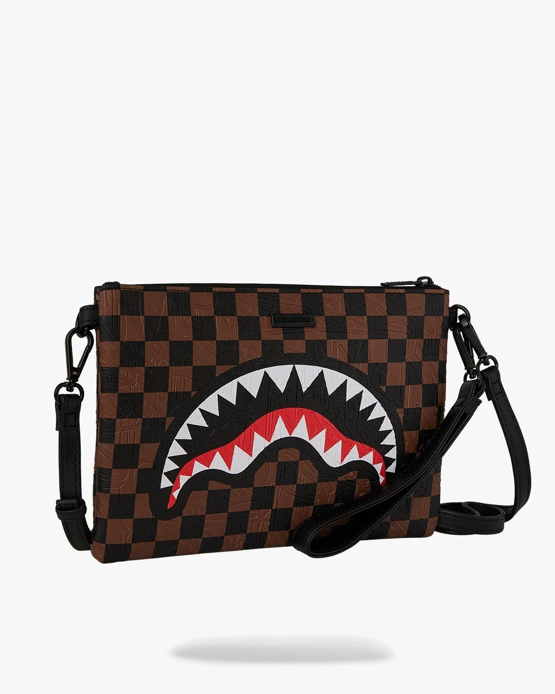 Pochette Sprayground marrone  "CHECK 2 EMBOSS CROSSOVER CLUTCH"