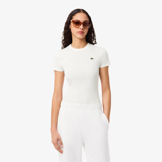 T-Shirt Lacoste "Slim Fit Ribbed" donna