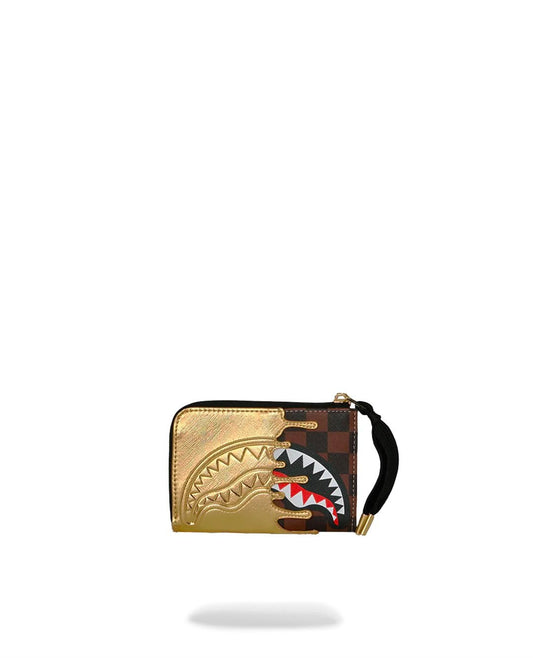 Portafoglio Sprayground marrone SHARKS IN PARIS GOLD DRIP WALLET