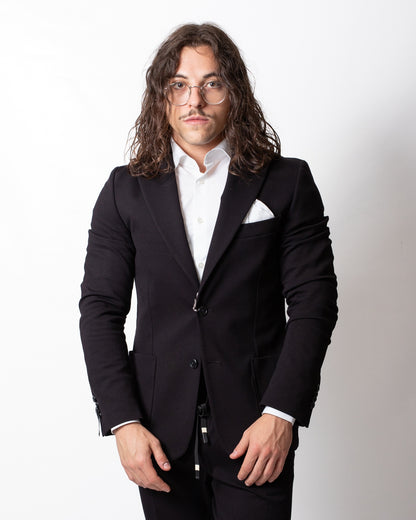 Giacca blazer Daniele Alessandrini monopetto con spilla uomo