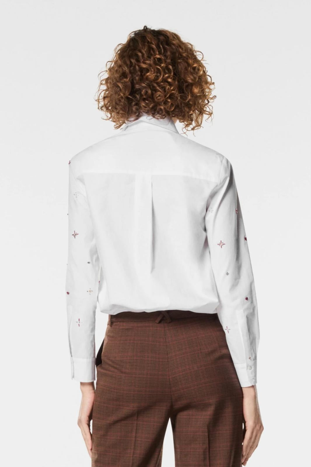 Camicia Nenette con paillettes e strass donna
