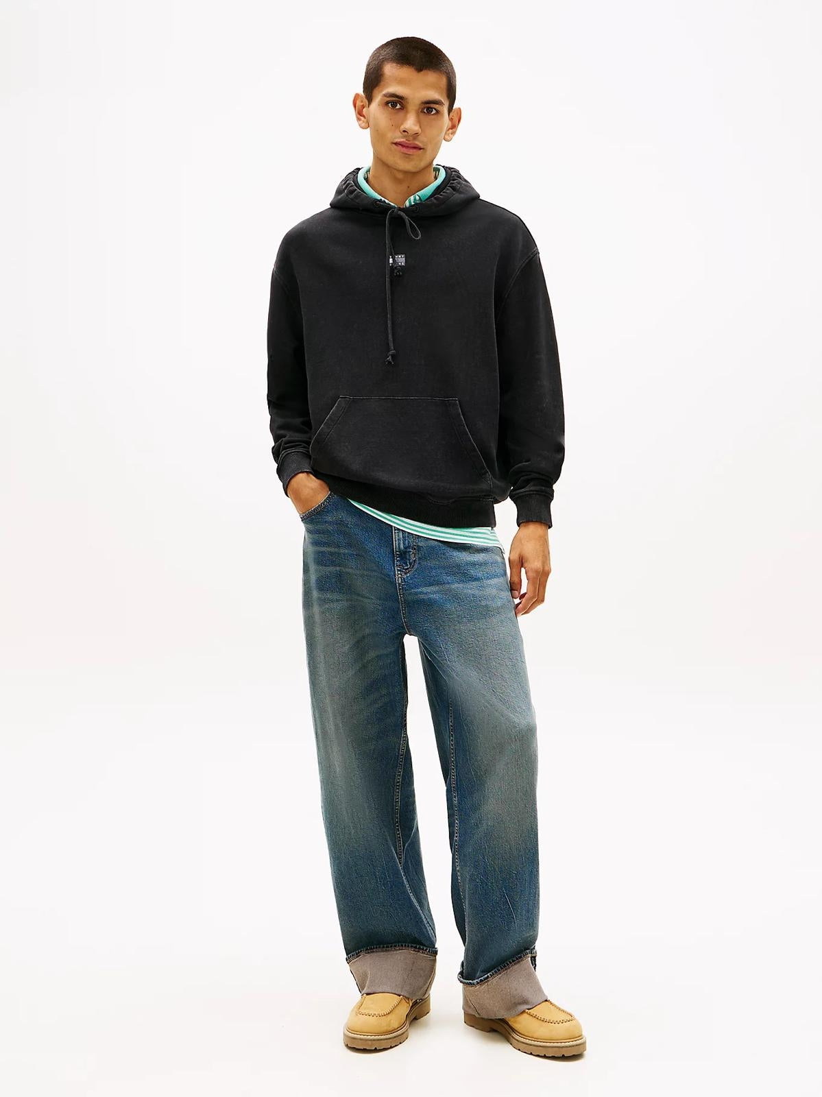 Felpa Tommy Jeans con cappuccio "Overdyed Flag" uomo
