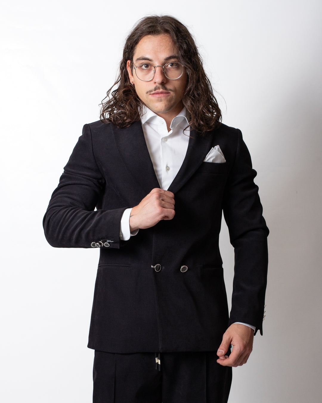 Giacca blazer Daniele Alessandrini doppiopetto in suede uomo