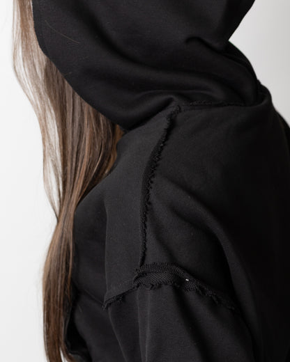 Felpa Comme des Fuckdown fullzip con cuciture a taglio vivo donna