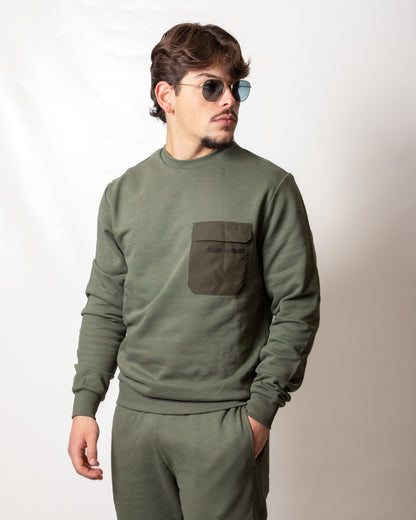 Felpa Colmar girocollo con tasca in nylon uomo