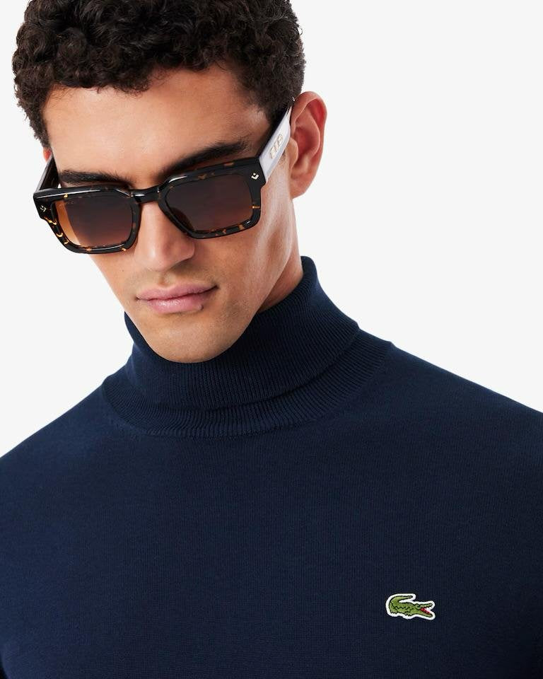 Maglia Lacoste dolcevita con logo ricamato