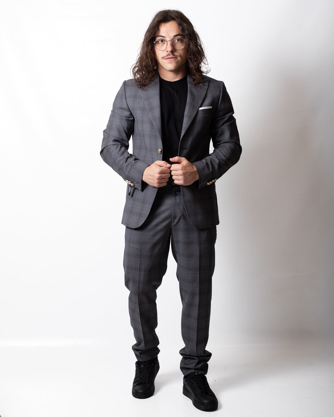 Abito Daniele Alessandrini con giacca monopetto in lana uomo