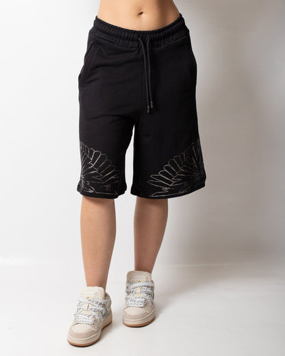 Bermuda Marcelo Burlon in felpa "Iconic Wings" donna