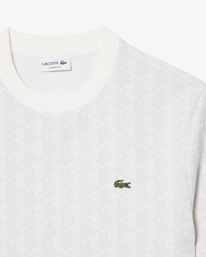 T-shirt Lacoste monogram con logo ricamato in rilievo