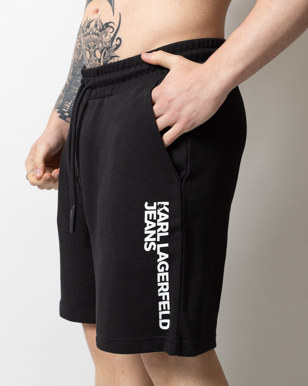 Bermuda Karl Lagerfeld Jeans in felpa "Text Logo" uomo