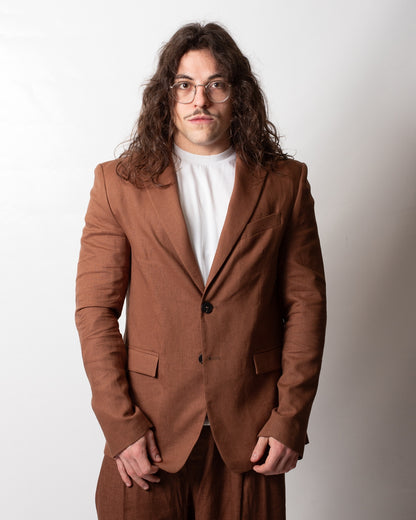 Giacca blazer Gaelle monopetto in lino uomo
