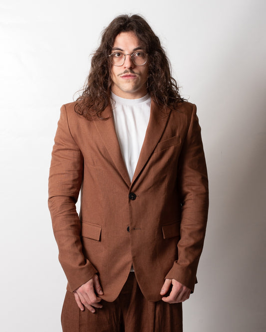 Giacca blazer Gaelle monopetto in lino uomo