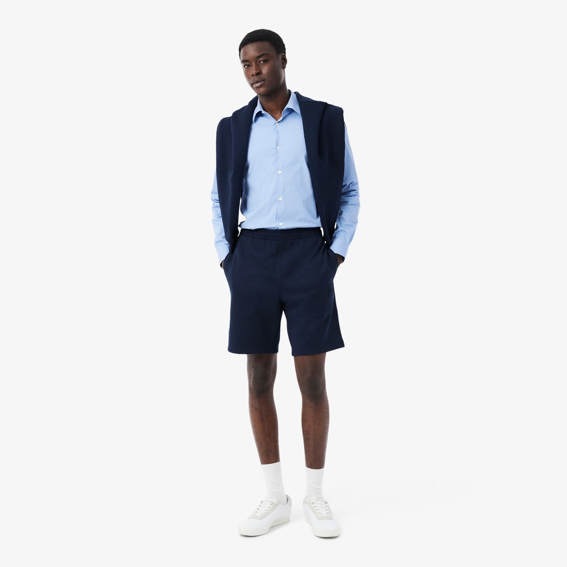 Bermuda Lacoste in felpa con logo tonal uomo