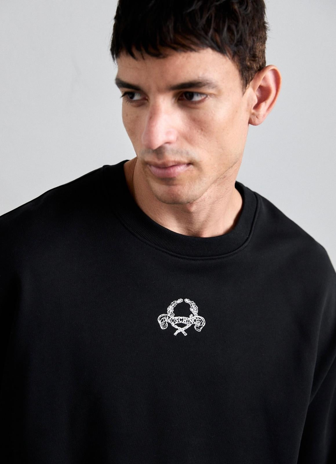 Felpa Moschino girocollo "Laurel Crown" uomo